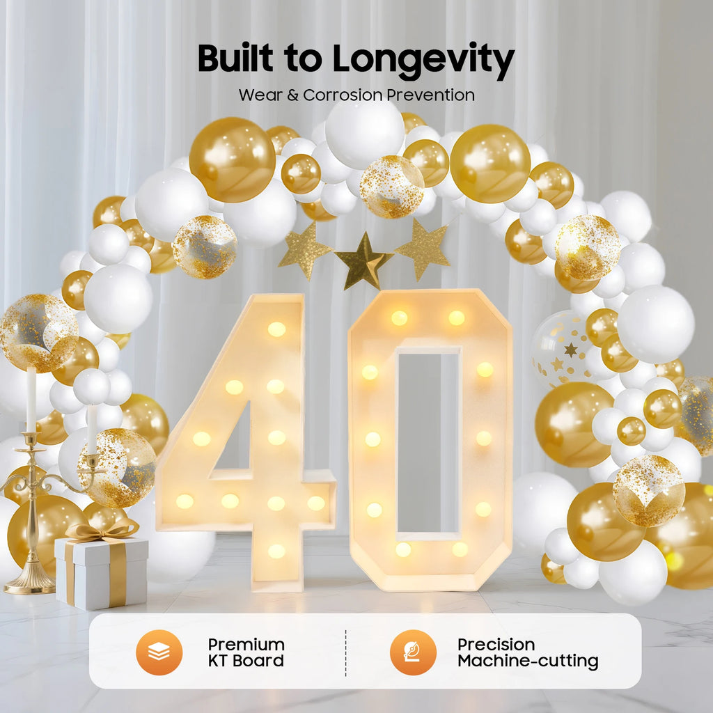 30/40/50/60 Giant Number Led Light 100Cm DIY Birthday Number Anniversary Decor for Home Wedding Party Birthday Christmas