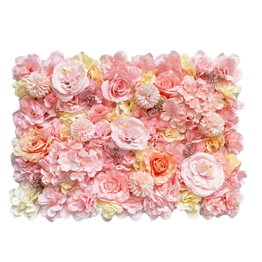 Silk Rose Backdrop Flowers Wall Wedding Decoration Customized Artificial Flower Wall Panel for Home Decor Backdrops Baby Shower
