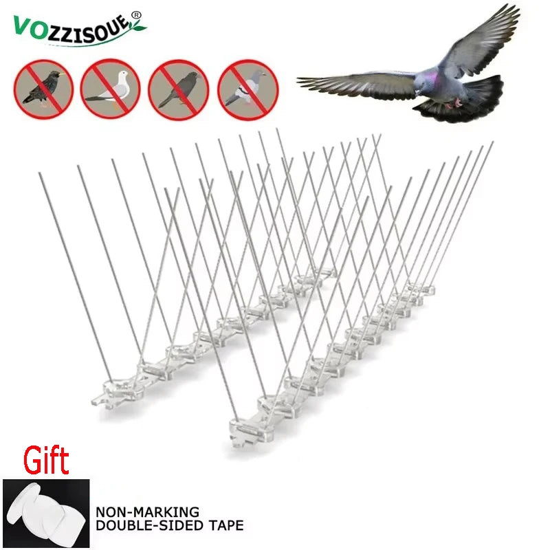 New Balcony Anti-Bird Pigeon Spikes and Bird Repeller Deterrent anti Bird Repellent Stainless Steel anti Bird Thorn Nail Kit