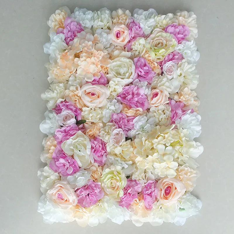 40X60Cm Silk Rose Flower Champagne Artificial Flower for Wedding Decoration Flower Wall Panels Romantic Wedding Backdrop Decor