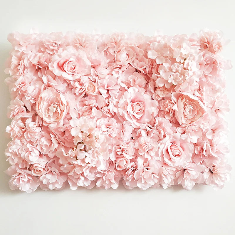 40X60Cm Silk Rose Flower Champagne Artificial Flower for Wedding Decoration Flower Wall Panels Romantic Wedding Backdrop Decor