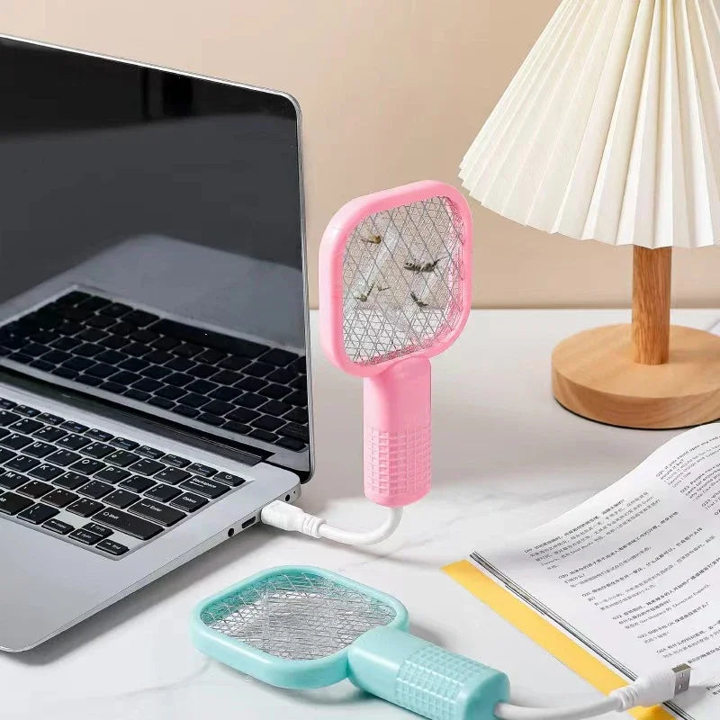 1-10PCS Portable Mosquito Killer Electric Fly Swatter Night Light Function USB Charging Insect Trap for Home Bedroom Patio