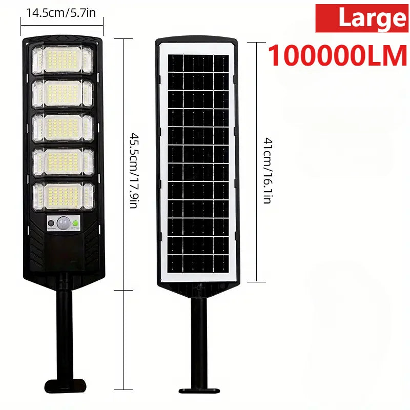 2/1Pcs 100000LM Solar Light Commercial LED Outdoor Dusk to Dawn Solar Street Light Road Area Lamp Backyard Security Lighting