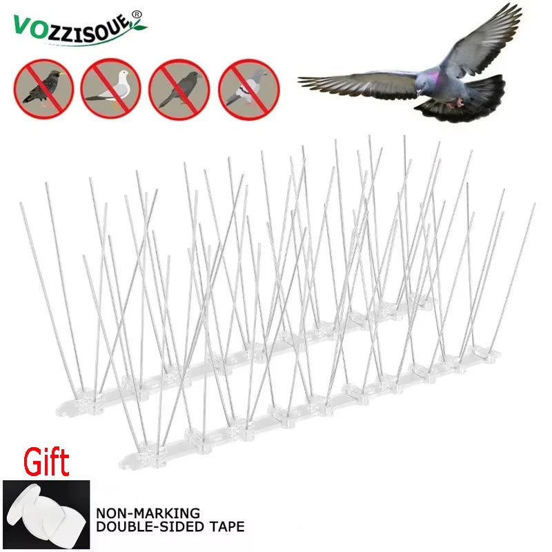 New Balcony Anti-Bird Pigeon Spikes and Bird Repeller Deterrent anti Bird Repellent Stainless Steel anti Bird Thorn Nail Kit