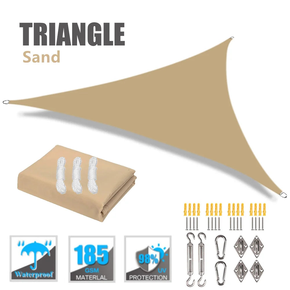 Waterproof Triangle Sun Shade Sail Canopy 98%UV Block Sun Shelters for Outdoor Facility&Activities Backyard Awning Camping Tents
