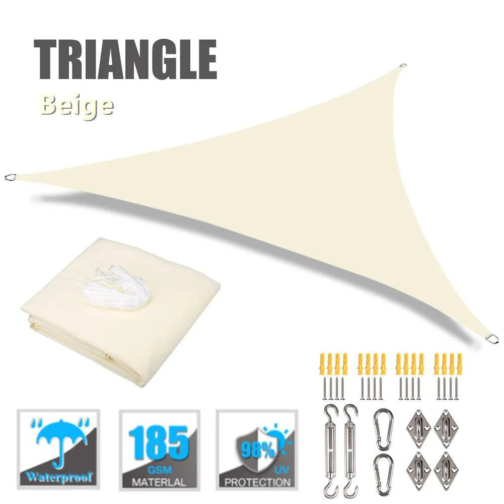 Waterproof Triangle Sun Shade Sail Canopy 98%UV Block Sun Shelters for Outdoor Facility&Activities Backyard Awning Camping Tents