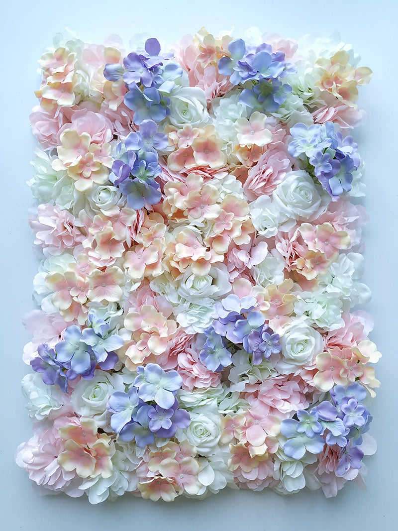 40X60Cm Silk Rose Flower Champagne Artificial Flower for Wedding Decoration Flower Wall Panels Romantic Wedding Backdrop Decor