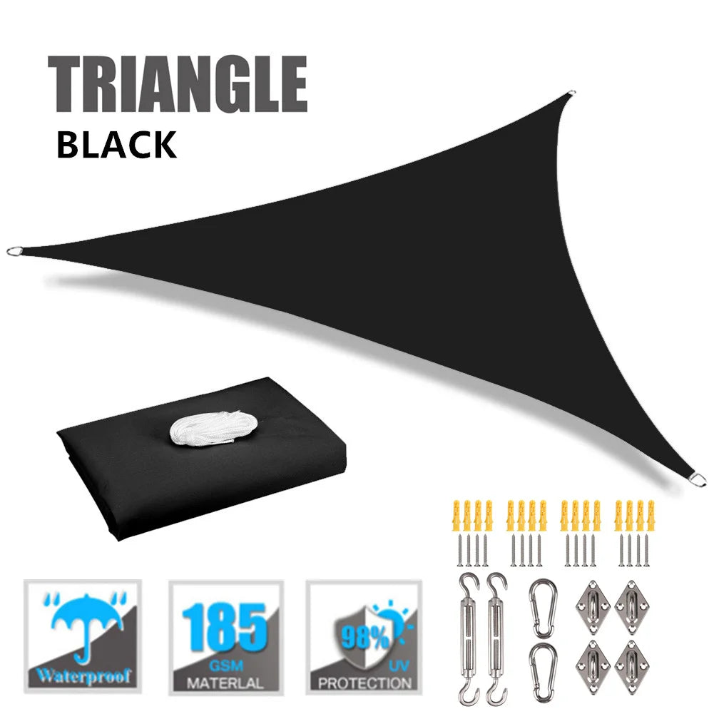 Waterproof Triangle Sun Shade Sail Canopy 98%UV Block Sun Shelters for Outdoor Facility&Activities Backyard Awning Camping Tents