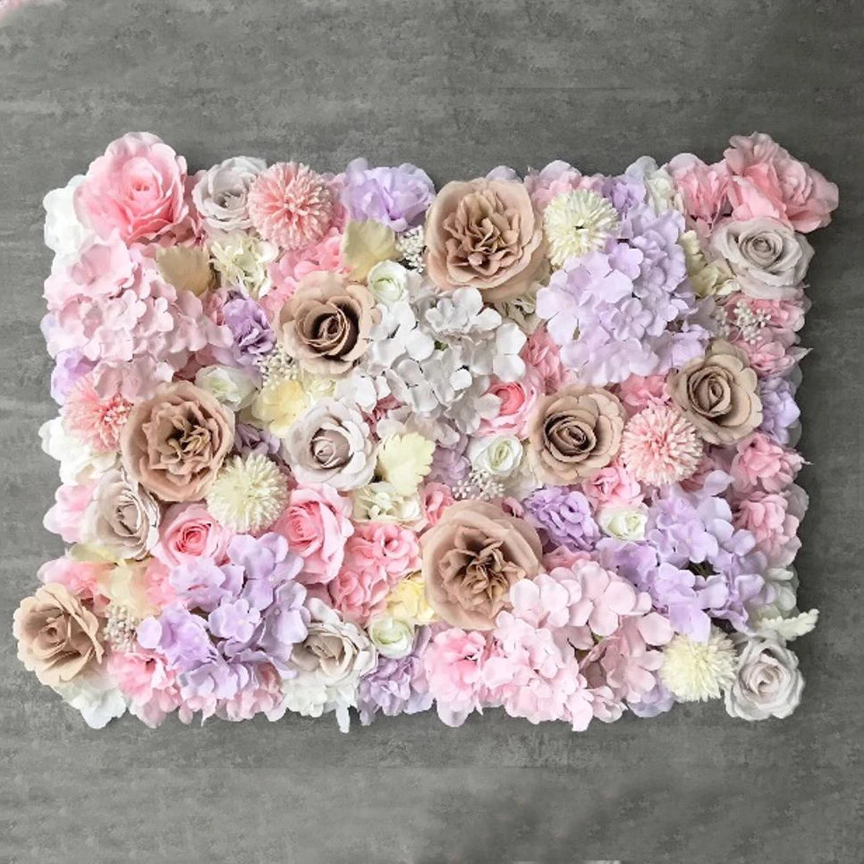 40X60Cm Silk Rose Flower Champagne Artificial Flower for Wedding Decoration Flower Wall Panels Romantic Wedding Backdrop Decor
