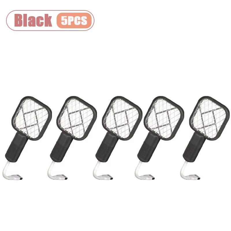 1-10PCS Portable Mosquito Killer Electric Fly Swatter Night Light Function USB Charging Insect Trap for Home Bedroom Patio