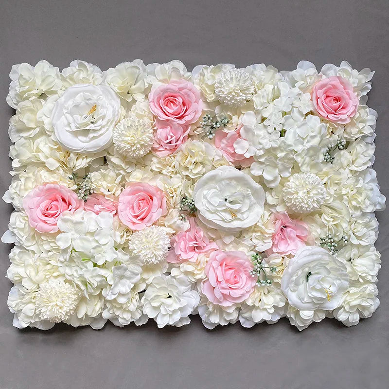 Silk Rose Backdrop Flowers Wall Wedding Decoration Customized Artificial Flower Wall Panel for Home Decor Backdrops Baby Shower