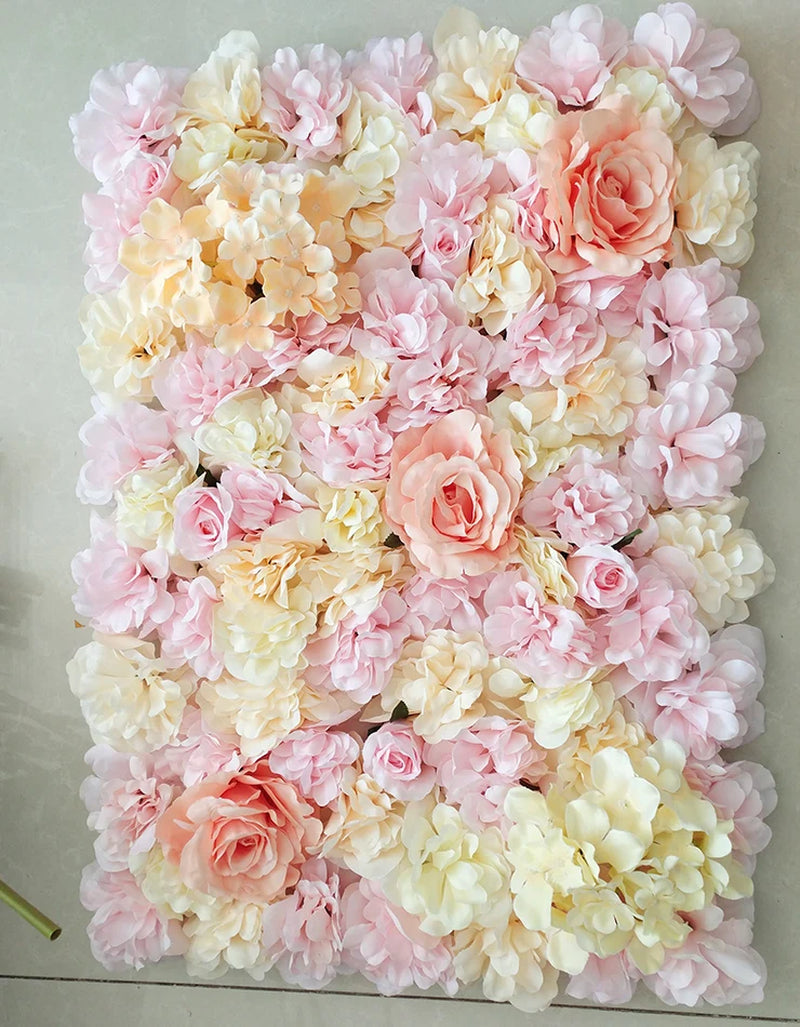 Silk Rose Backdrop Flowers Wall Wedding Decoration Customized Artificial Flower Wall Panel for Home Decor Backdrops Baby Shower