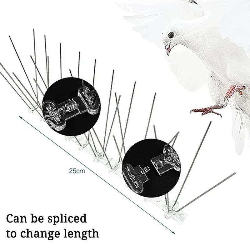 New Balcony Anti-Bird Pigeon Spikes and Bird Repeller Deterrent anti Bird Repellent Stainless Steel anti Bird Thorn Nail Kit