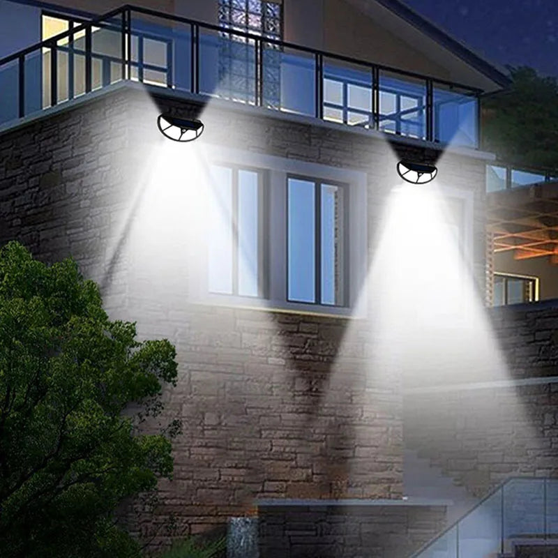 Semicircle 4 Sides 102Leds 3 Modes Glow Motion Sensor Solar Wall Light Yard Path Home Garden Solar Energy Induction Street Lamp