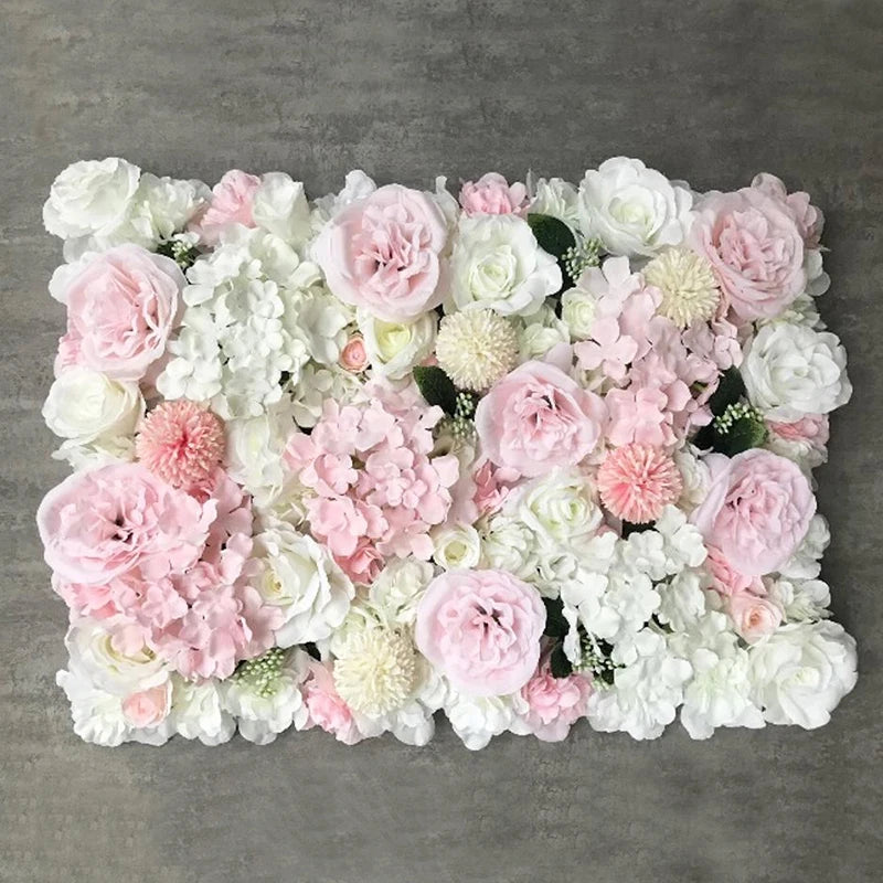 40X60Cm Silk Rose Flower Champagne Artificial Flower for Wedding Decoration Flower Wall Panels Romantic Wedding Backdrop Decor